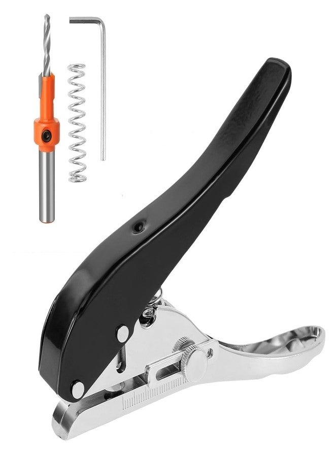 SEMITO 10mm Furniture Edge Band Hole Punch Tool for PVC, Veneer & Paper - Single Hole Punch Plier with Drilling Guide & Spring 25-30mm Adjustable Depth - Image 1